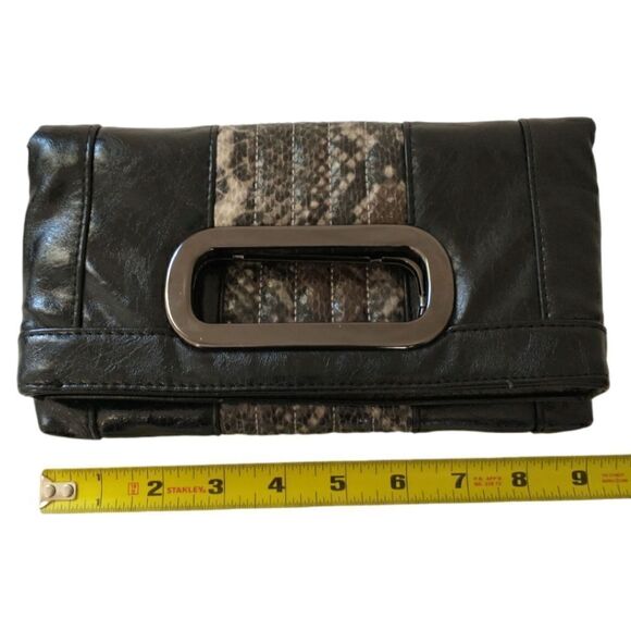 Y2K Cache Clutch Bag Purse Envelope Animal Print Handbag Vegan Leather Vtg 90s. - Picture 4 of 16